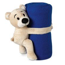 Manta polar para niños con osito manta Azul