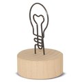 Memo Clip Bombilla con Base de Madera