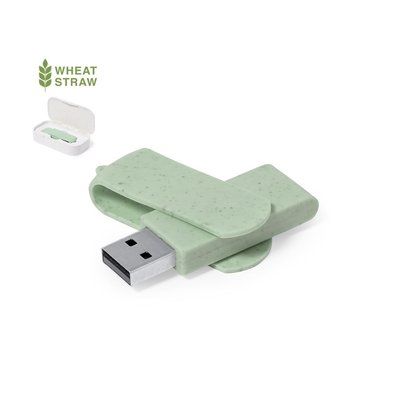 Memoria USB 16GB en caña de trigo con clip giratorio