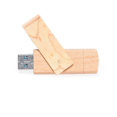 Memoria USB 16GB con clip giratorio de madera