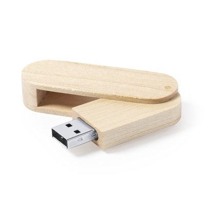 Memoria USB giratoria de madera