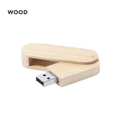 Memoria USB giratoria de madera