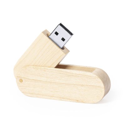 Memoria USB giratoria de madera