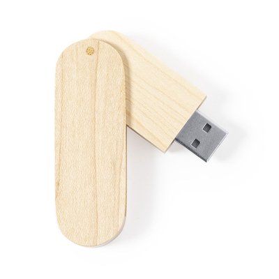 Memoria USB giratoria de madera