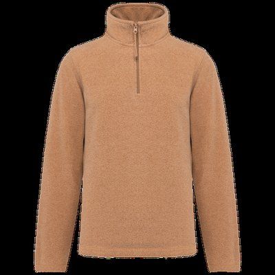 Micropolar 1/4 Cremallera con Bolsillos Camel Heather XXL