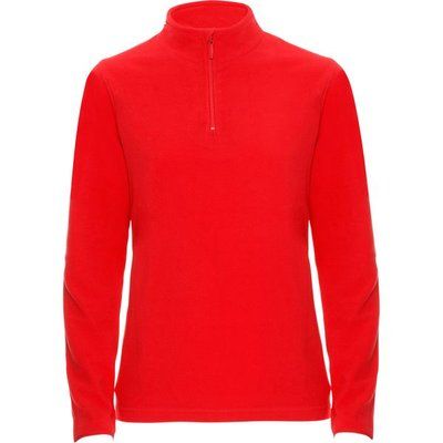 Micropolar Mujer Entallado Cuello Cremallera Rojo L