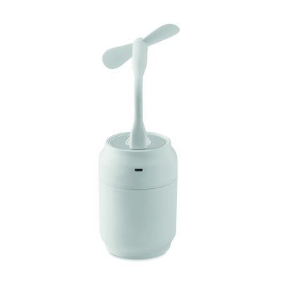 Mini humidificador, ventilador y lámpara Blanco