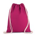 Mochila de algodón con cordones blancos Rosa