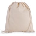 Mochila de algodón orgánico con cordones blancos Beige