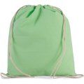 Mochila de algodón orgánico con cordones blancos Pistachio Green