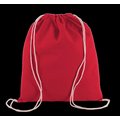 Mochila de algodón orgánico con cordones blancos Rojo