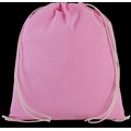 Mochila de algodón orgánico con cordones blancos Rosa