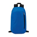 Mochila en poliéster con cremallera lateral y bolsillo delantero Azul Royal