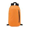 Mochila en poliéster con cremallera lateral y bolsillo delantero Naranja