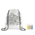 Mochila Saco para Colorear con Rotuladores Blanco