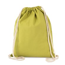 Mochila de algodón con cordones blancos Amarillo