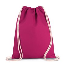 Mochila de algodón con cordones blancos Rosa