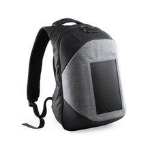 Mochila con cargador solar y salida USB para portátil 15 pulgadas y tablet Gri