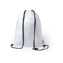 Mochila de cuerdas negra reciclable de tyvek® flexible y resistente Blanco