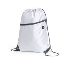 Mochila cuerdas en poliéster con salida auriculares y bolsillo Blanco