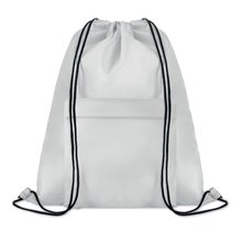 Mochila grande de cuerdas con bolsillo frontal Blanco