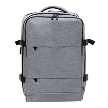 Mochila Mini Maleta USB 3 Compartimentos + Zapatos Gris