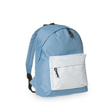 Mochila pequeña en resistente poliéster Azul / Blanco