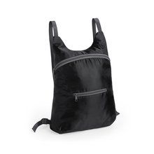 Mochila plegable de poliéster con bolsillo frontal y salida de auriculares Neg