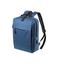 Mochila Poliéster con salida USB Azul