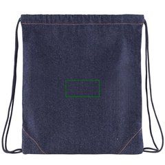 Mochila denim con cierre de cuerdas | Frontal | 100 x 50