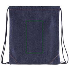 Mochila denim con cierre de cuerdas | Frontal | 120 x 230