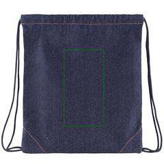 Mochila denim con cierre de cuerdas | Trasera | 120 x 230