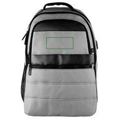 Mochila RPET con Puerto y Cable USB y Ajuste Trolley | Frontal | 120 x 50