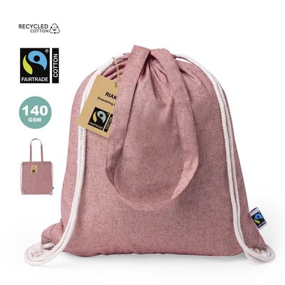 Mochila de algodón certificación Fairtrade y asas