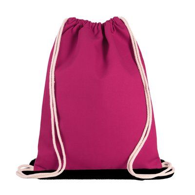 Mochila de algodón con cordones blancos Fuchsia