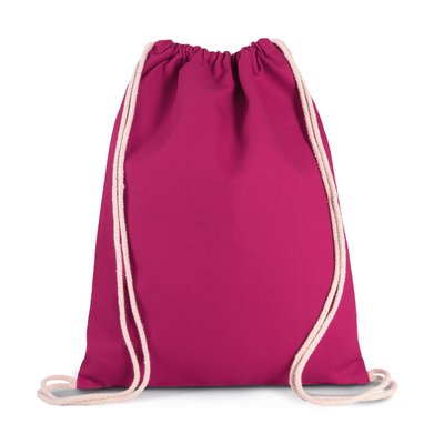 Mochila de algodón con cordones blancos Rosa