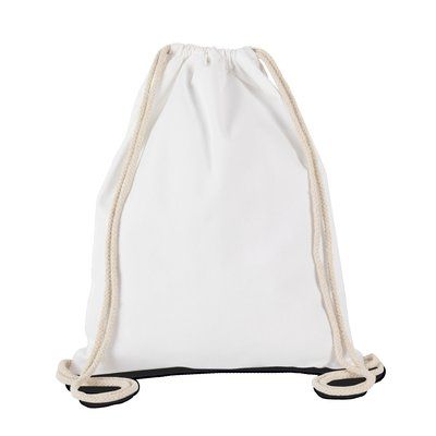 Mochila de algodón con cordones blancos White