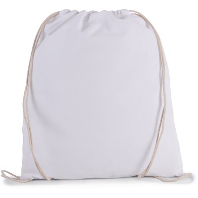 Mochila de algodón orgánico con cordones blancos Blanco