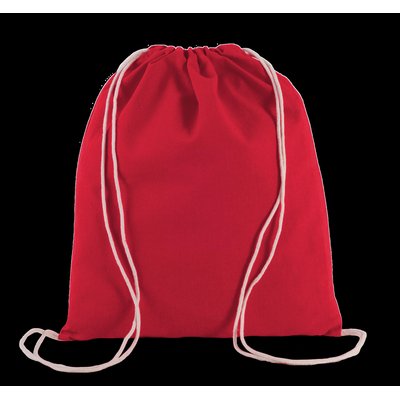 Mochila de algodón orgánico con cordones blancos Rojo