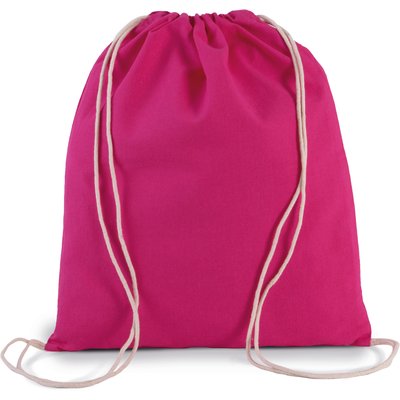 Mochila de algodón orgánico con cordones blancos Rosa