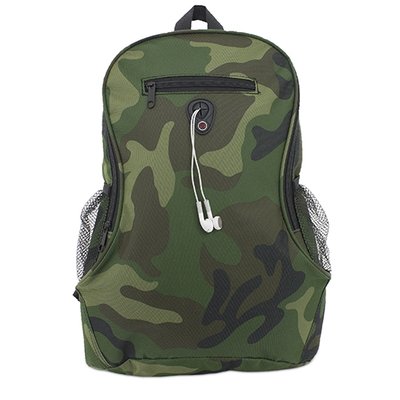 Mochila camuflaje con salida de auriculares