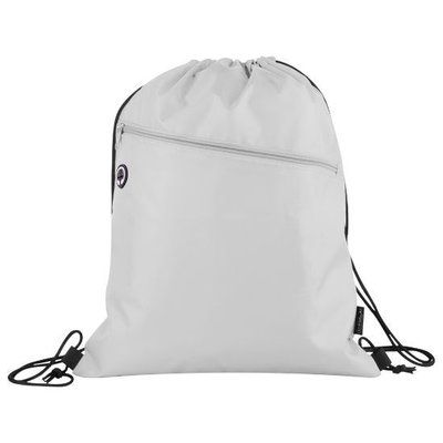 Mochila Cuerdas Cremallera Frontal y Salida Auriculares Blanco