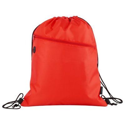 Mochila Cuerdas Cremallera Frontal y Salida Auriculares Rojo