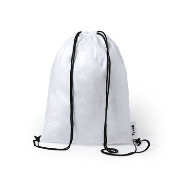 Mochila de cuerdas negra reciclable de tyvek® flexible y resistente Bla