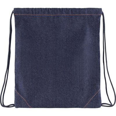 Mochila denim con cierre de cuerdas