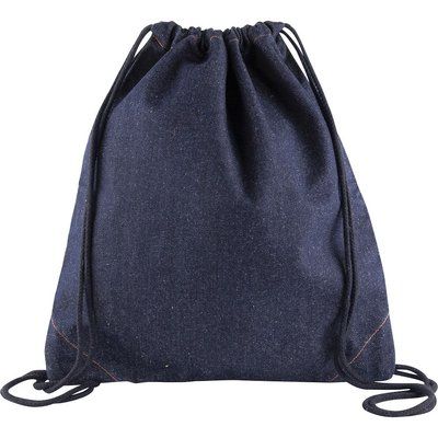 Mochila denim con cierre de cuerdas