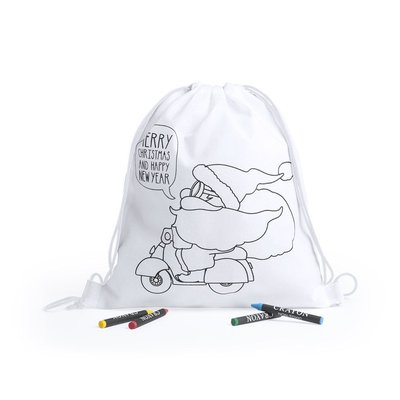 Mochila infantil non-woven para colorear con motivos navideños 