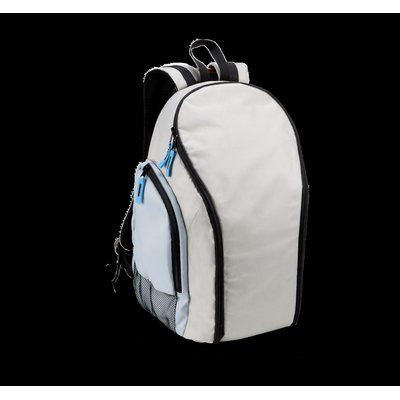 Mochila nevera isotérmica con portabotella Light Grey / Sky Blue