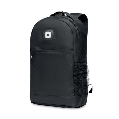 Mochila RPET 600D con Luz COB Negro