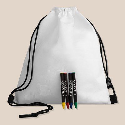 Mochila de RPET con set de pinturas Blanco